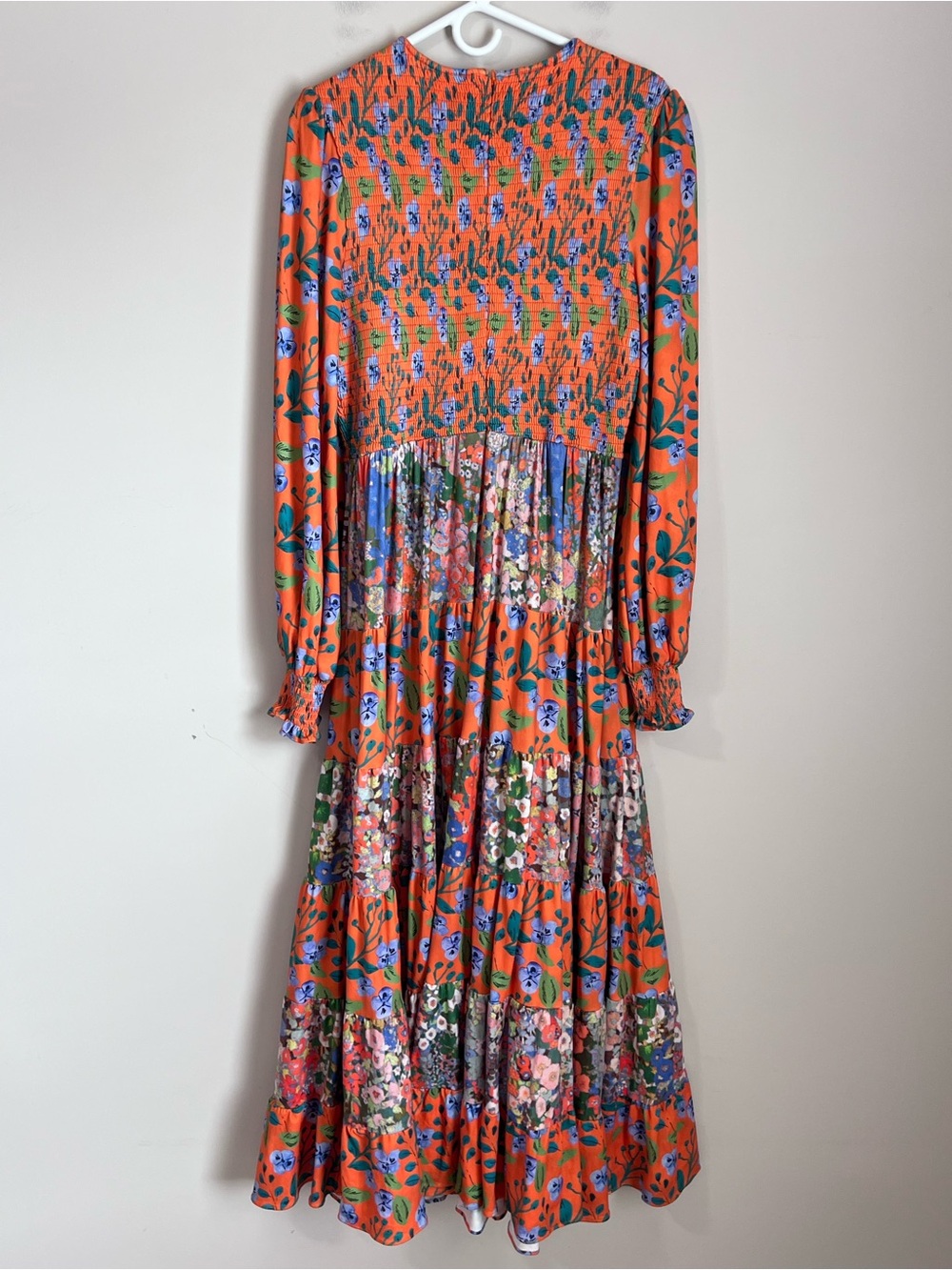 Hutch Orange Floral Maxi Dress with Blue & Green Accents - Picture 7 of 10